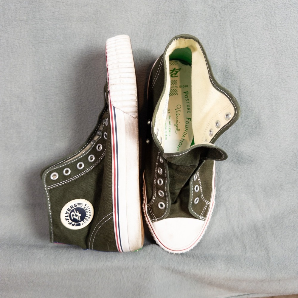 PF Flyers Center Hi Sneakers Mens 10 Olive Green Canvas High Top